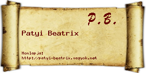 Patyi Beatrix névjegykártya